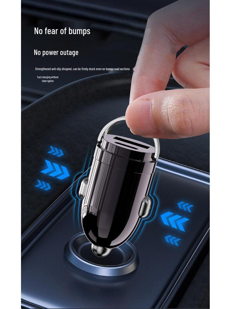 120W Fast Charging Mini Car Charger with Invisible Design for Cigarette Lighter