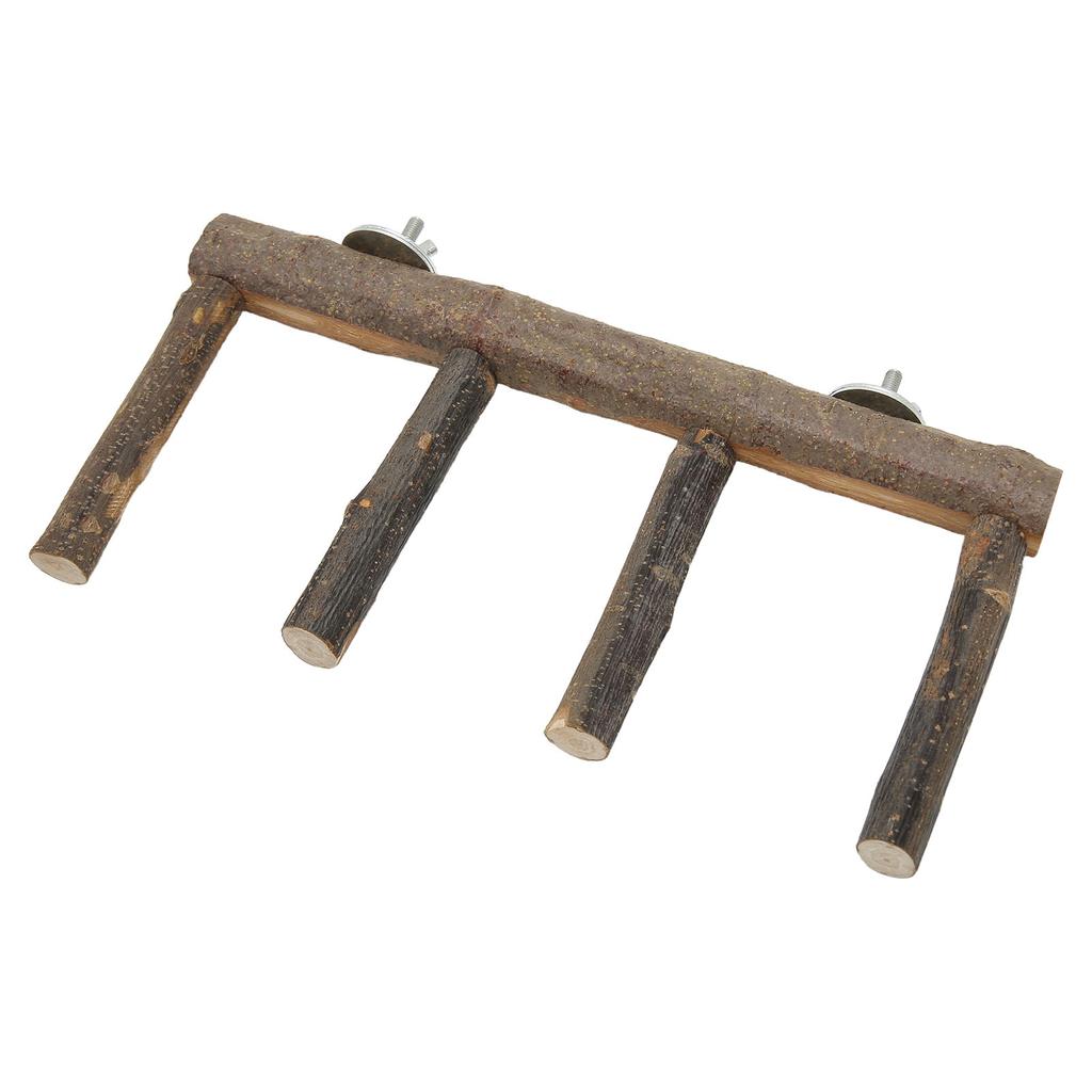 Bird Ladder Perch 4 Step Wooden Bird Ladder Stand Perch for Small Medium Parrot Animal L