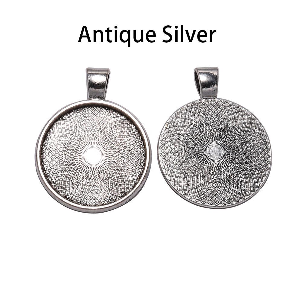 10pcs/lot 25 mm Cabochon Base Tray Bezels Blank  Gold Necklace Pendant Setting Cabochon Base For Jewelry Making Supplies