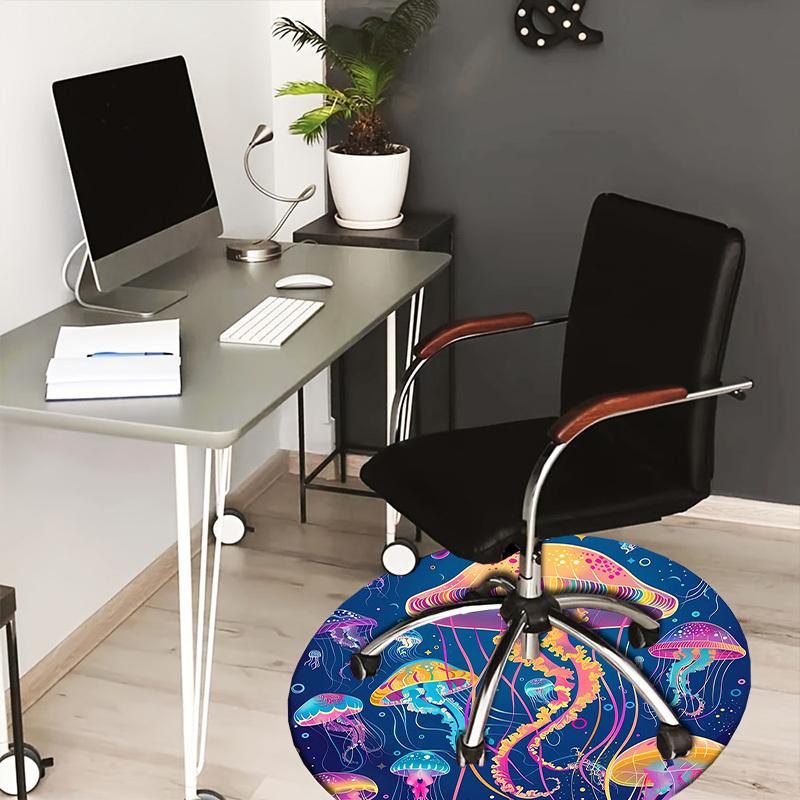 

1pc Office Carpet Chair Mats Colorful Jellyfish Ocean Scene Perfect for Decorating Office Chairss, Or Bedrooms.YDT528 80cm by 80cm