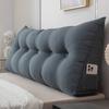 Headboard Pillow with Side Pocket Linen Triangular Headboard Wedge Cushion Bed Bolster Cushion for Shoulder Back Waist Support Dorm Home Bedroom