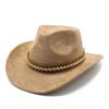 Panama Hat Men'S Ladies British Wool Suede Jazz Top Hat Western Cowboy Hat