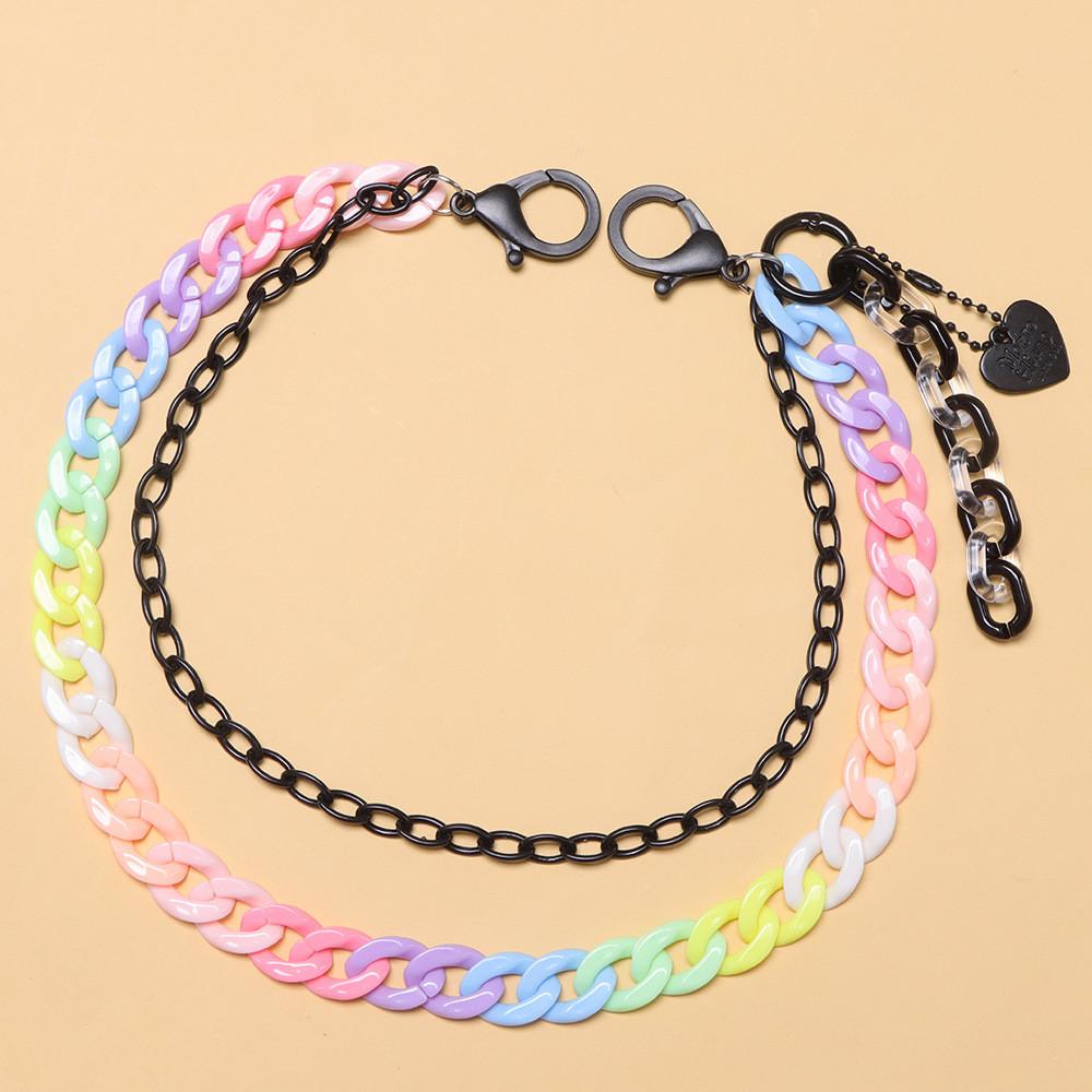 Candy Color Heart Pendant Belt Chain For Men And Women Fashion Accessories