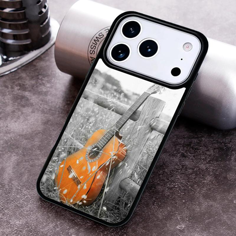 Musical Violin Guitar soft Phone Case for iPhone 17 16 15 Pro Max Air 14 13 12 11 Plus Shockproof Capa Cover