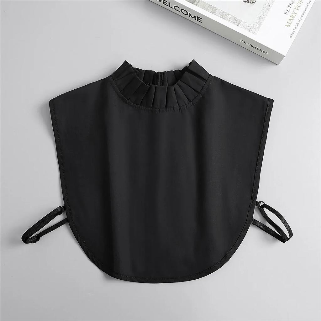 Female Stand Ruffle Shirt Fake Collar Womens Detachable False Collar White/Black/Pink Sweater Blouse Top Faux Collar Neckwear