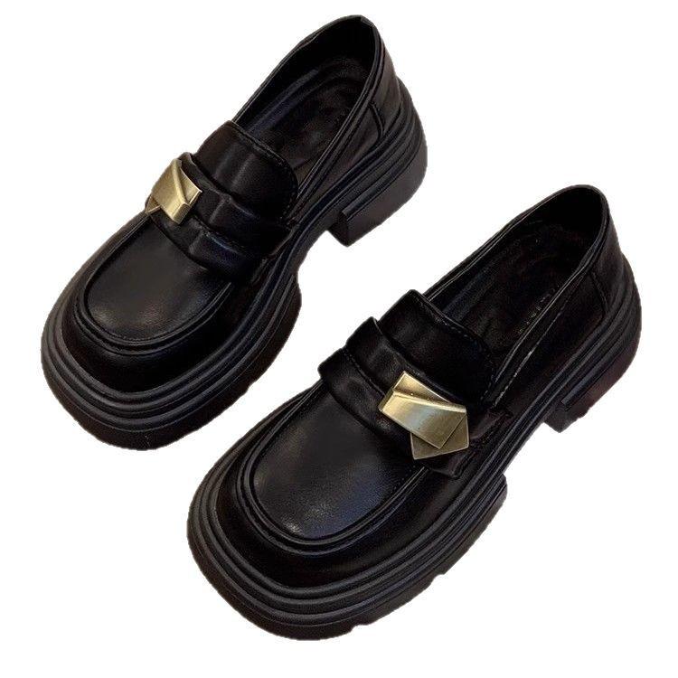 British style platform small leather shoes women's spring and autumn French Mary Jane single shoes 2025 new one-pedal muffin loafers