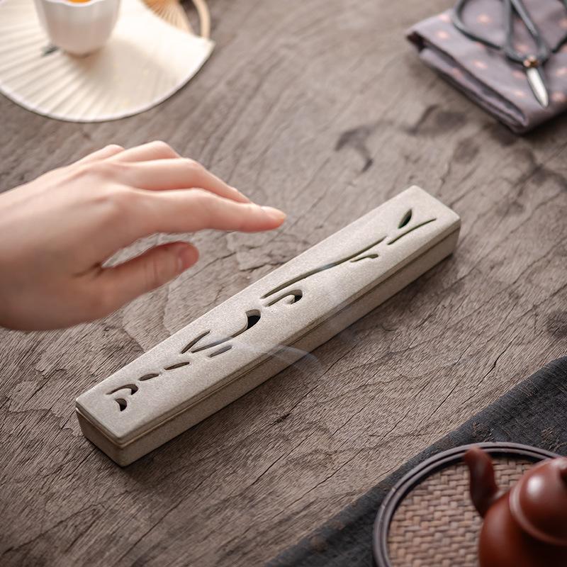 Creative Ceramic Incense Burner Home Fragrance Box Home Chinese Zen Desktop Decoration Deodorization and Moisture Removal