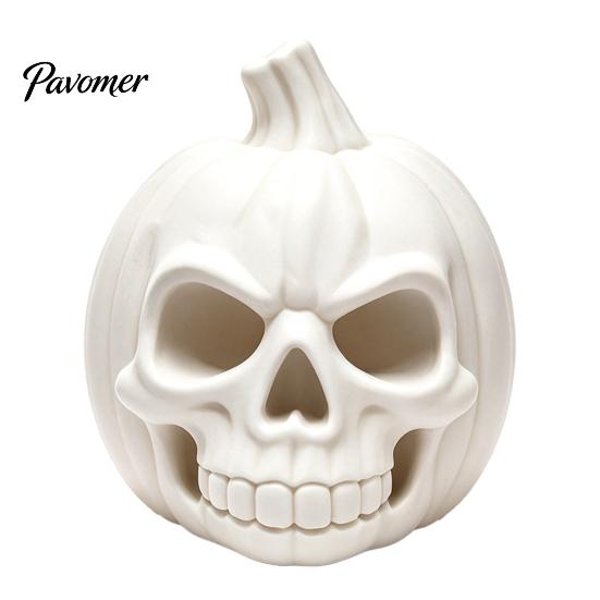 Festival Party Supplies 3D Printed Pumpkin Skull Figurine, Blank DIY Paint Halloween Spooky Desktop Ornaments Statue, Ornament for Decoration