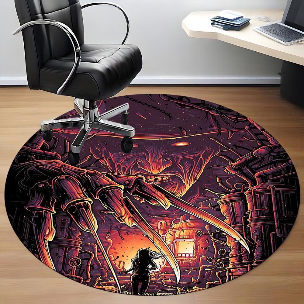 1pc A Nightmare On Elm Street Office Round Area Rug, Under Office Chairs Bedroom Living Room Home Decor, Room Deco, Available In Various Sizes