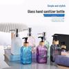 Nordic Glass Soap Dispenser - Vertical Stripes, Refillable Press-Type for Hand Sanitizer or Shower Gel
