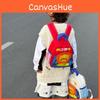 Stylish Preschool Backpack For Boys And Girls With Charming Design Soft Nylon Red Beige Blue