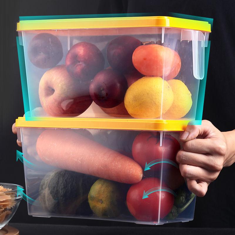 Kühlschrank Frischhalte Lebensmittel Aufbewahrungsbehälter Transparent Tragbar Eier Gemüse Obst Organizer mit Griff Feuchtigkeitsdicht