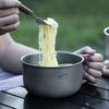 Titanium Alloy Camping Pot Backpacking Cooking Noodles Bowl Compact Collapsible Soup Pot  Camping