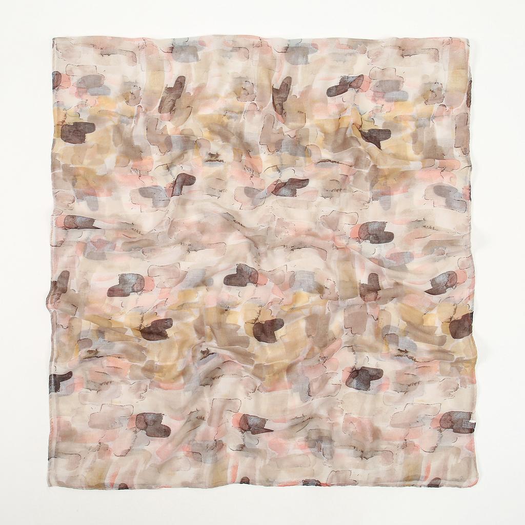 Ink and Wash Style Printed Scarf Muslim Colorful Tie-dye Shawl Women Thin Soft Voile Cotton Hijab Sun Protection Travel Shawl