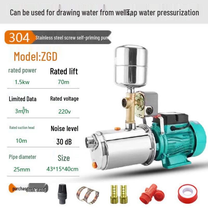 Bomba de Poço Autoescorvante de Aço Inoxidável: Bomba de Pressão de Água Automática com Alto Poder de Sucção