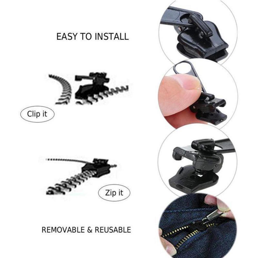 Double Sliders Repair Kit Repairing Coats For Sew Sewing Kits Zipper Fastener Slider Teeth Fixer