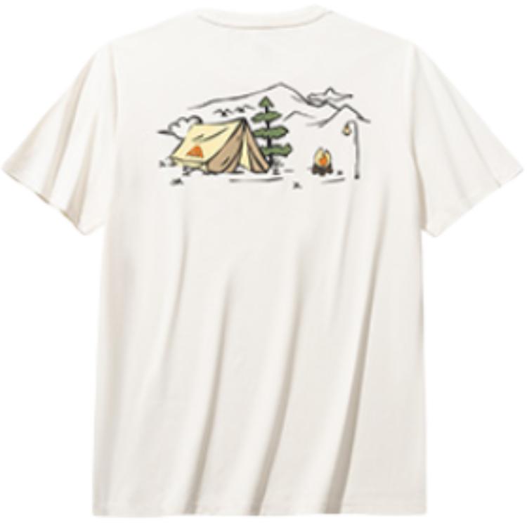 Anta Comfortable Simple Versatile Cartoon Round Neck Thin Breathable Short Sleeve T-Shirt Women Tops Warm-Jade-White 962526102-1