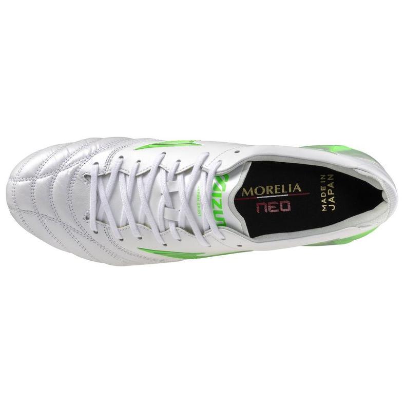Mizuno Morelia Neo 4 Japan Comfortable Non-Slip Durable Soccer Shoes Unisex Soccer Shoes White Green P1GA253037