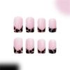 French Leopard Print Press On Nail Square Coffin Nail Medium Designs Full Cover Artificial Nail Stick on Nail 24Pcs