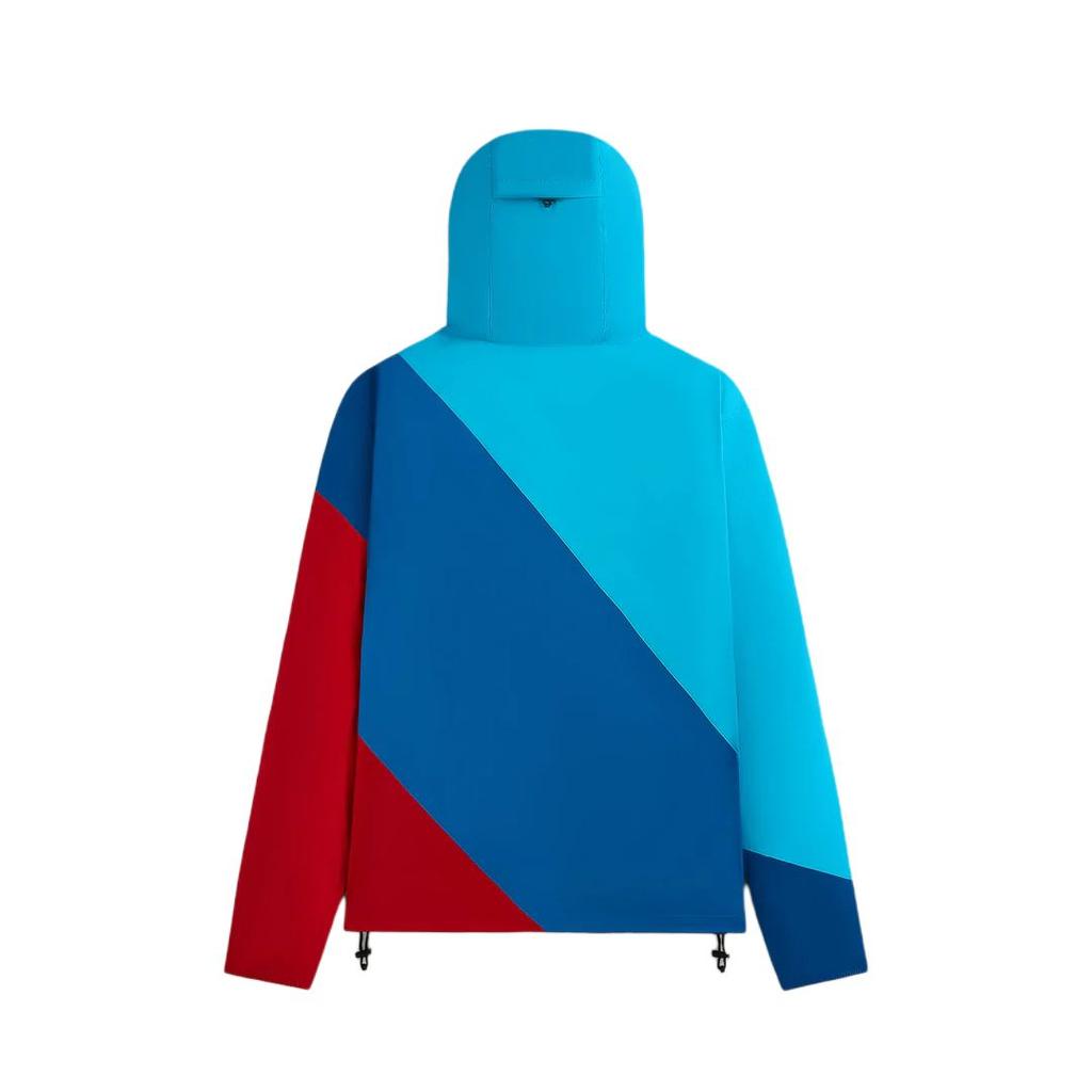 Kith X BMW Fashion Color Block Hooded Long Sleeve Windbreaker Men Outerwear Blue KHM010776-5001