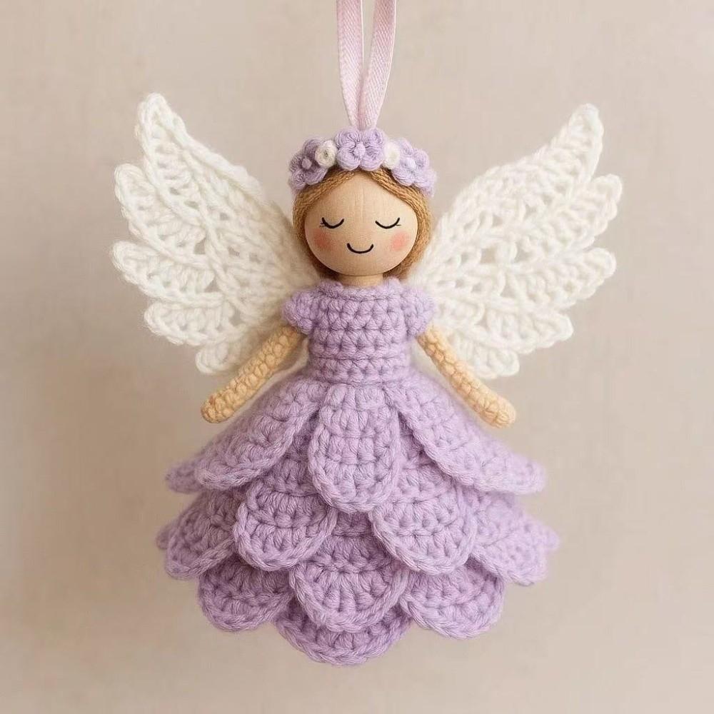 Gifts Angel Doll Craft Kit Cute Knitted Angel Pendant Craft Set DIY Crochet Kit Beginner Friendly