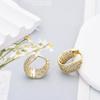 Fashion Zirconia U Shape Huggie Hoop Earrings For Women Geometric Ear Buckle Bridal Wedding Engagement Earrings Daily Jewelry