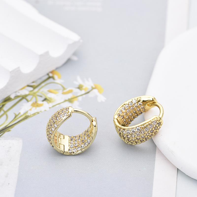 Fashion Zirconia U Shape Huggie Hoop Earrings For Women Geometric Ear Buckle Bridal Wedding Engagement Earrings Daily Jewelry
