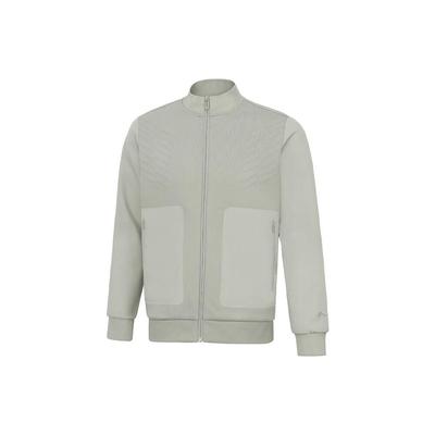 Lining Training Series Solid Color Stand Collar Sports Jacket Men Jacket Camel-Gray AJDT701-2