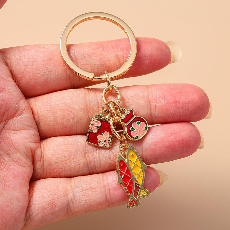 Cute Enamel Fish Keychain Marine Life Key Ring Pendant for Women Girls Handbag Decor DIY Handmade Jewelry Gift