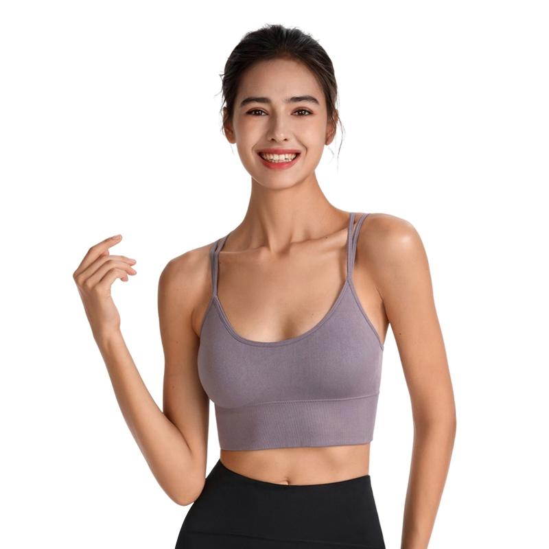 

Женский спортивный бюстгальтер с тонким перекрестным ремнем, пуш-ап, красивый бюстгальтер с мягкой подкладкой на спине, женское дышащее нижнее белье для фитнеса XXL