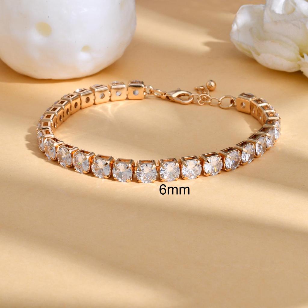 Unisex Full Diamond Zircon Tennis Bracelet: Elegant, Versatile, and Elastic Single Row Chain