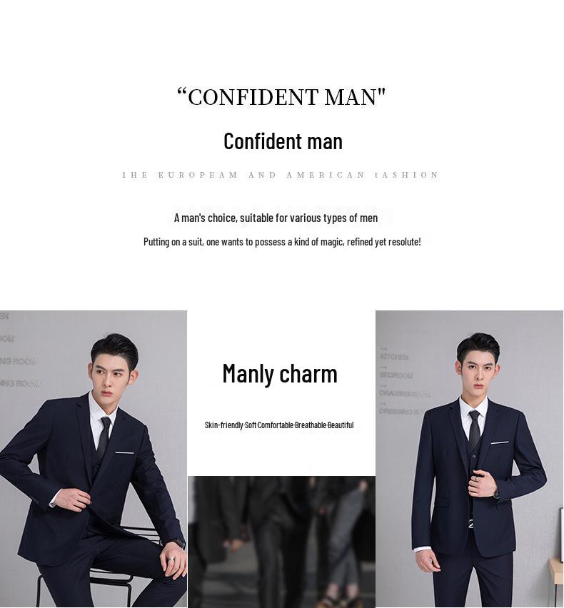 Koreanischer Stil Slim Fit Herrenanzug-Set - Formelle Kleidung für Arbeit und Trauzeugen, Herbst/Winter-Kollektion