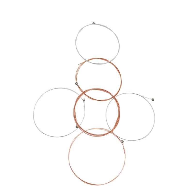 6 Pieces Steel Core Folk Guitar 6 String Replacement Sets Stainless Steel Acoustic Guitar Strings Kits for Folk Guitars
