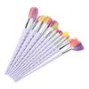 Makeup Brush Set Soft Colorful Bristles Portable Cosmetic Brush Kit for Loose Powder Eyeshadow Blush 10pcs