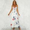Spring and Summer New European and American Women's Clothing Large Size Sexy Backless Dress Printed Long Skirt