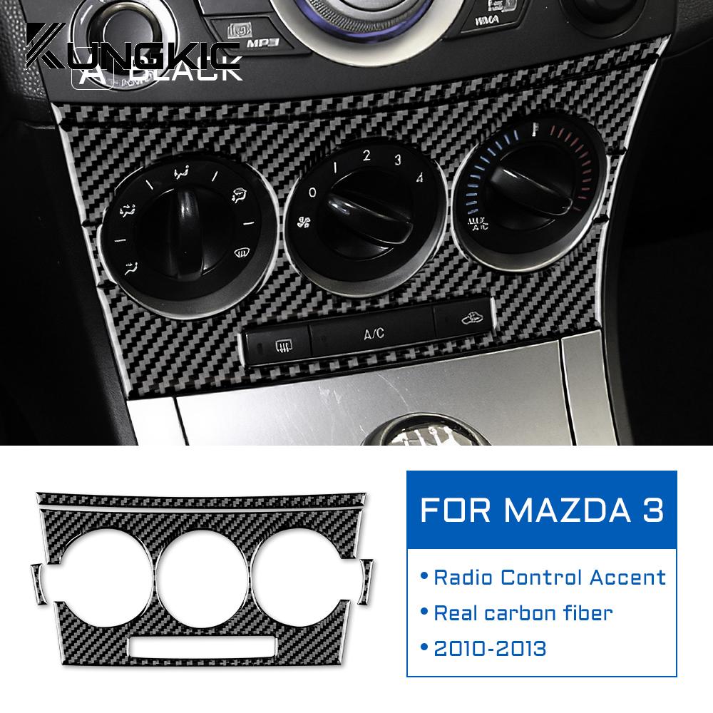 For Mazda 3 2010 2011 2012 2013 Radio Control Accent Sticker Interior Trim Car Accessories Car Styling Real Carbon Fiber