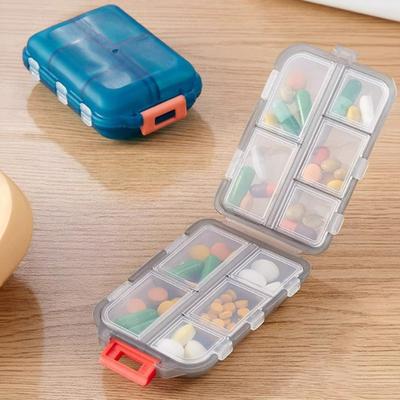 Pillerdosa stor kapacitet med 10 fack Pillerlåda Bärbar Behållare med individuella lock för Resa och Gym