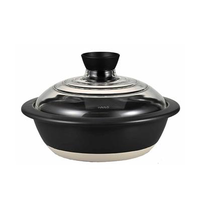 Olla de barro con tapa de cristal No. 8 2000 ml GDN-225-BW