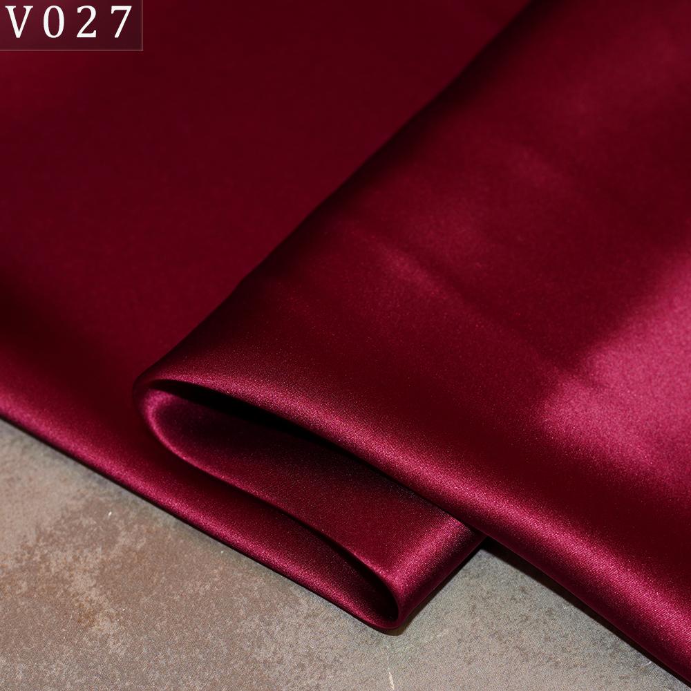 HYSK Natural Genuine Pure 100% Silk Crepe Satin Fabric Silk China Duchess Plain Brown by Meter for Dress Bedding Wedding