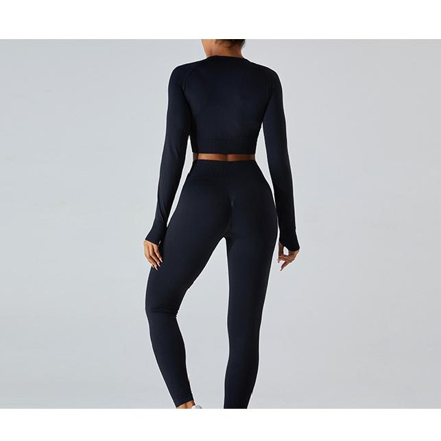 New Seamless Quick Drying Slimming Yoga Top Women'S Long Sleeved T-Shirt Outdoor Sportswear Running Fitness Top