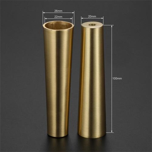 4 Pezzi Copri Gamba Mobile Piedino Punta Solida Rame Ottone Spazzolato Tavolo Sedia Cilindro/Cono Cappuccio Protezione Fondo Sicurezza Tappetino Decorazione