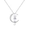 Collier avec pendentif lune et chat pour femme Bijoux en Cuivre
