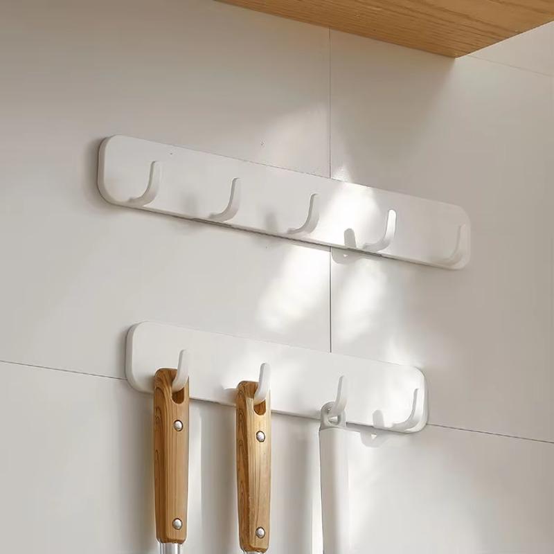 Perforation-free Wall Mount 5 Hook Hook Behind Door Strong Adhesive Kitchen Hook Bathroom Wall Hanger Coat Hook