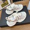 Mesh lace-up summer new thick-soled dad jogging breathable hollow sports and leisure shoes single shoes