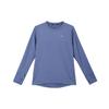 Logo Print Quick-Dry Vintage Long-Sleeve T-Shirt Women Tops Phantom-Blue DX0309-491