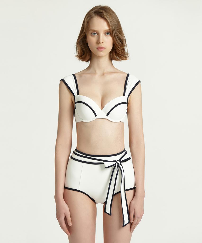 Ageunel White Swan Bikini High-Waisted Panties