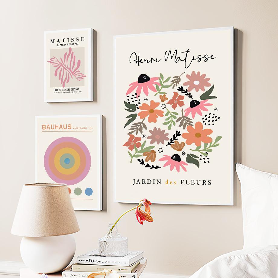 Matisse Poster Yayoi Kusama Abstract Posters and Prints Canvas Patings Bauhaus Wall Art Pictures for Living Room Boho Home Decor