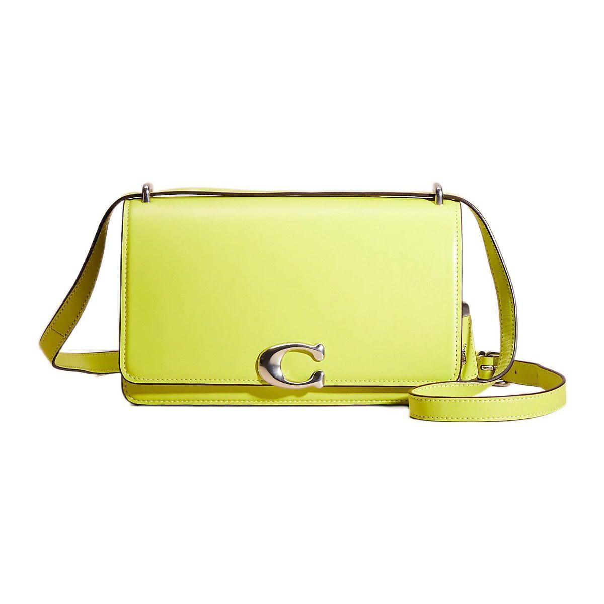 

Coach Bandit 23 Silver Logo Plain Flap Leather Shoulder Bag Medium Women Shoulder Bag Neon-Yellow CL221-LHBCG Basic Set (Bag+Dust Bag)