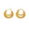 European and American Retro Light Luxury Metal Wind Gear Engraved Smooth Round Ear Buckle Earrings Fashionable and Simple Earrings
