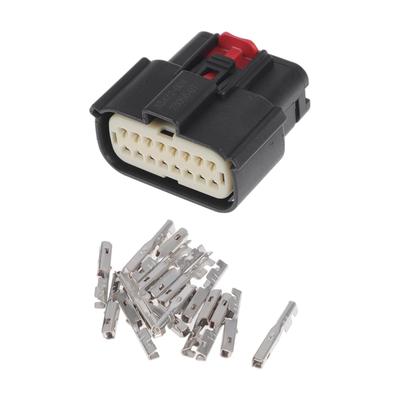 Hihaha 16 Pin Ηλεκτρικός Ακροδέκτης Βύσμα για Ford Mondeo Εσωτερικό Θηλυκό Αδιάβροχο Σειρά 1,5mm Σετ 1 Μαύρο